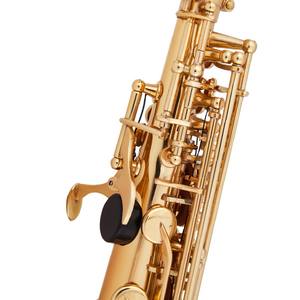 Saxophone soprano OEM de haute qualité, tonalité Si bémol, laque dorée, cloche courbée, corps en laiton, boutons de clavier incrustés d'ormeau, légèrement courbé, pour <span class=keywords><strong>débutant</strong></span> - Product Image 3