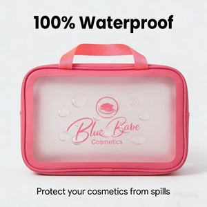 Bolsa de Maquillaje de PU para Mujer, Diseño Nuevo, Gran Capacidad, Bolsa de Aseo de Viaje, Logotipo Personalizado, Bolsa de Cosméticos con Asa - Product Image 4