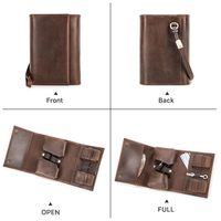 Pochette à tabac en cuir véritable portable, personnalisable OEM, en cuir Crazy Horse, accessoires pour pipe à fumer avec 2 emplacements pour pipes