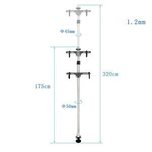 Support de rangement <span class=keywords><strong>pour</strong></span> 2 vélos du sol au <span class=keywords><strong>plafond</strong></span> |   Porte-vêtements double réglable avec crochets à gravité - Product Image 6