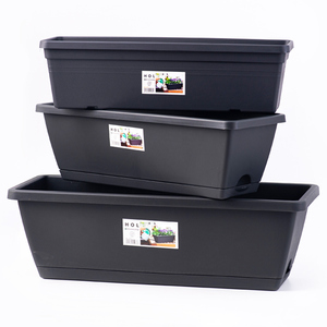 <span class=keywords><strong>Bac</strong></span> à fraises en plastique épaissi, rectangulaire, pour le stockage d'eau, pot <span class=keywords><strong>de</strong></span> fleurs extérieur avec plateau - Product Image 4