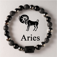Pulseras de Piedras Naturales de Ojo de Tigre con 12 Signos del Zodiaco, Joyería de Horóscopo, Venta al por Mayor, Disponibles en Stock