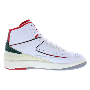 Zapatillas de baloncesto Air Jordan 2 Retro Leather GS White Fire Red Fir Sail - Product Image 2