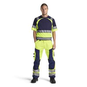 BLAKLADER - 156618113389D108 Pantalon haute visibilité sans poches à clous Jaune/Bleu marine-EAN 7330509413098 HI-VIS WORKWEAR - Product Image 3