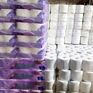 Papier <span class=keywords><strong>toilette</strong></span> jetable 3 plis en pâte de bois vierge, doux, écologique, gaufré, personnalisé, pour la salle de bain, vente en gros à prix réduit - Product Image 1
