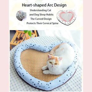Geerduo-cama de verano para perros y gatos, cómoda y portátil, con forma de corazón, de mimbre, Oxford - Product Image 2