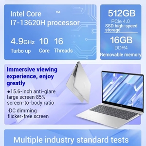แล็ปท็อปใหม่แกะกล่อง Core I7-13620h แรม 16GB DDR4 ความจุ 512GB/1TB SSD หน้าจอ 15.6 นิ้ว โน้ตบุ๊กพกพา I7 แล็ปท็อปธุรกิจใหม่แกะกล่อง Core I7-13620h - Product Image 5