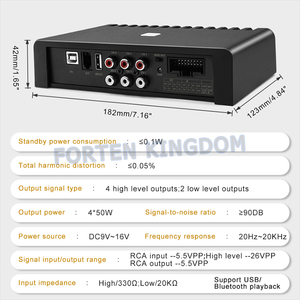 Radio audio de voiture Accessoires d'intérieur de voiture Amplificateurs stéréo noirs Amplificateur de processeur audio DSP de voiture 6 <span class=keywords><strong>canaux</strong></span> - Product Image 5