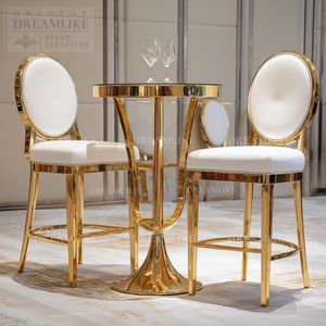 Tavolo da Cocktail di Lusso con Piano in Vetro Nero e Base in Acciaio Inox Dorato per Matrimoni, Eventi, Noleggio, Arredamento <span class=keywords><strong>Bar</strong></span>, Fornitura all'Ingrosso - Product Image 1