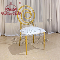 Chaises de décoration de mariage uniques, chaises robustes à structure en métal et finition dorée pour banquets et événements