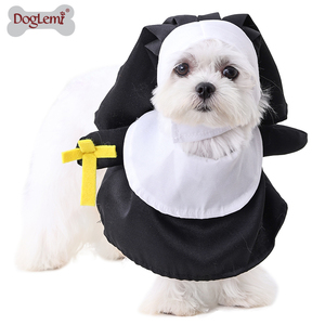 Hochwertige Polyester-Hunde mäntel Custom ized Classic Animal 'Nun' Design für Winter Frühling Halloween Haustier Dekorationen-Großhandel - Product Image 3