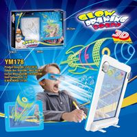 Tablero de Dibujo Mágico 3D, Juguete Educativo de Pintura para Niños con Gafas