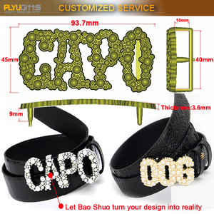 Fibbie per Cinture da Uomo Personalizzabili, Rimovibili, in Pelle PU/Vera Pelle, con Borchie, Metallo, Smalto, Resina Epossidica Nera e Strass, Lussuose e Durevoli - Product Image 6