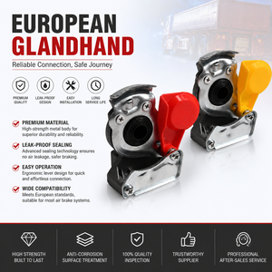Conector de Manguera <span class=keywords><strong>para</strong></span> Camión <span class=keywords><strong>con</strong></span> Frenos de Aire de Servicio Pesado, Tipo Sellado de Aluminio Rojo y Azul, Acoplamiento GladHand Palm - Product Image 2