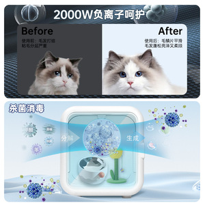 เครื่องเป่าขนสัตว์เลี้ยงสำหรับแมวและสุนัขพร้อมมอเตอร์ดีซี 220V สไตล์ทันสมัยแบบชาร์จไฟได้หลายฟังก์ชั่นพับเก็บได้ - Product Image 2