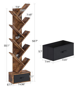 Vekin-Estantería moderna <span class=keywords><strong>en</strong></span> <span class=keywords><strong>forma</strong></span> <span class=keywords><strong>de</strong></span> árbol para sala <span class=keywords><strong>de</strong></span> estar, estantes <span class=keywords><strong>de</strong></span> libros comerciales personalizados, organizador <span class=keywords><strong>de</strong></span> almacenamiento Retro con cajón - Product Image 6