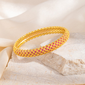 Fashion Bangle Zircon <b>Bracelet</b> Geometric Design Plated <b>Copper</b> Jewelry Spring 2026 Yiwu Origin - Product Image 4
