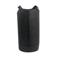 Panier à linge en feutre de grande taille avec poignée en cuir PU 60x54cm, sac de rangement pour vêtements sales de grande capacité pour la maison