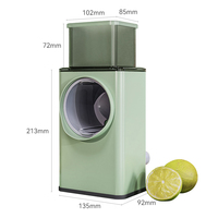 Trancheuse manuelle rotative carrée pour légumes, avec goulotte d'alimentation 40 % plus large, lames en acier inoxydable 304, râpe à fromage et coupe-légumes à manivelle pour cuisine