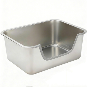 Bac à litière personnalisé en acier inoxydable de grande taille avec grille de tamisage pour lapins, cochons d'Inde et furets – Toilettes pour animaux de compagnie faciles à nettoyer - Product Image 3