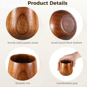 Taza <span class=keywords><strong>de</strong></span> té <span class=keywords><strong>de</strong></span> madera <span class=keywords><strong>de</strong></span> azufaifo clásica <span class=keywords><strong>de</strong></span> laca <span class=keywords><strong>antigua</strong></span> al por mayor, taza <span class=keywords><strong>de</strong></span> vientre <span class=keywords><strong>de</strong></span> madera Natural Europea creativa para restaurante, uso doméstico para leche - Product Image 3