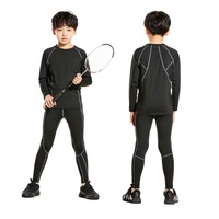 Ensemble de compression respirant pour garçons, haut à manches longues et pantalon, pour la course, le fitness, le basketball, le football, entraînement, couche de base