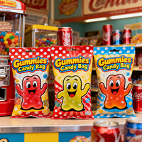Direct van de fabrikant: Fruitgummi's in hersluitbare staande pouch met opdruk, vochtbestendig, kinderveilige snoepzak