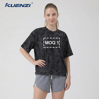 T-shirt pour femme Kuenzi personnalisé avec logo personnalisé, couleur mixte, col rond, manches courtes, 100% coton, 260GSM, streetwear lourd