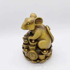 Regalo di compleanno all'ingrosso feng shui zodiaco rame bronzo ottone ratto statua per buona fortuna - Product Image 2