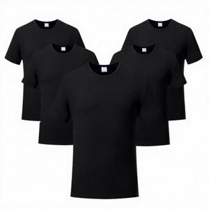 เสื้อยืดคอกลมแขนสั้นผ้าซาตินสีดำ 100% โพลีเอสเตอร์ ไซส์ US สำหรับผู้ชาย พิมพ์โลโก้แบบรีดร้อน แห้งเร็ว ระบายอากาศได้ดี - Product Image 1