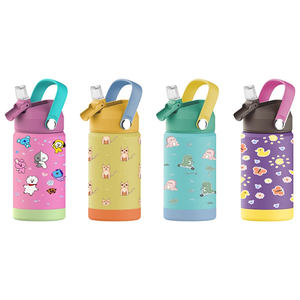 Gobelet d'<span class=keywords><strong>eau</strong></span> en plastique écologique pour enfants avec couvercle, impression de dessins animés mignons, pour boire directement de l'<span class=keywords><strong>eau</strong></span> bouillante - Product Image 1