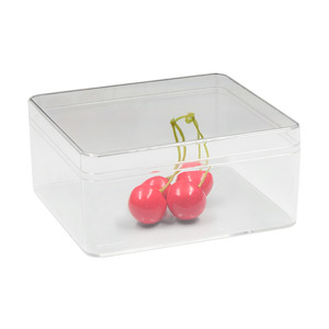 Boîte carrée transparente en plastique PS avec couvercle, parois épaisses, haute transparence, pour emballage alimentaire, pâtisserie, cadeaux, snacks. - Product Image 1
