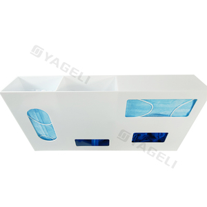 Distributeurs de gants médicaux jetables en acrylique blanc à montage mural personnalisé de haute qualité avec compartiments - Product Image 3