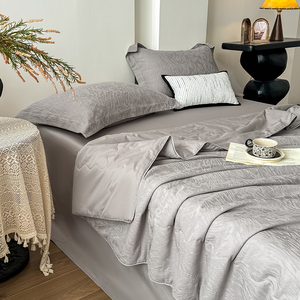 Ensemble de literie d'été en jacquard rose fleur de cerisier, 100% coton, style princesse - Product Image 5
