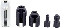 Jeu de douilles pour capteur d'oxygène O2, 5 pièces - 3/8 et 1/2 pouces x 7/8 (22 mm) - Comprend des clés déportées et des outils de débavurage, en acier au chrome-vanadium