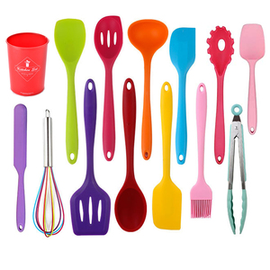 Premium Solid <b>Silicone</b> Coating Kitchen <b>Utensil</b> Set, 10 Piece Colorful <b>Silicone</b> Kitchen <b>Cooking</b> <b>Utensil</b> Set - Product Image 3