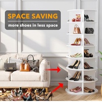 Étagère de rangement mobile rotative multicouche autoportante Chaussures Sacs Chapeaux Rack Simple Maison Tenir Étagère Armoire Meubles
