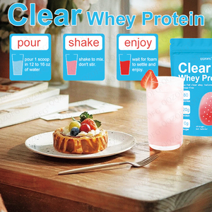 Isolat de Protéine de Lactosérum en Gros OEM Sans Sucre Soutien Immunitaire Naturel Faible en Calories Prise de Masse Musculaire Maigre Clear <span class=keywords><strong>Whey</strong></span> pour Adultes - Product Image 4