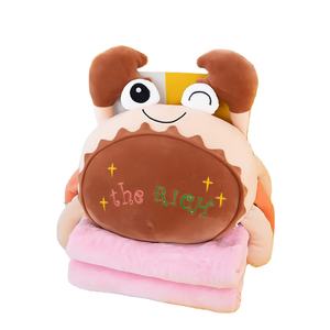 AIFEI TOY weich süß Coral Samt Krabben Klimaanlage Decke 2 In 1 Schlaf kissen Tier Plüsch tier für Siesta kälte beständig - Product Image 1