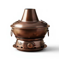 Chaudière à charbon électrique à double usage en cuivre pur, design chinois, pour fondue et canard mandarin, avec prise secteur, pour usage domestique