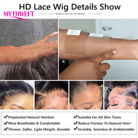 Pelucas de Cabello Virgen Peruano al por Mayor, Pelucas de Encaje HD 13x6, Pelucas Frontales de Encaje HD para Mujeres Negras, Pelucas de Cabello Humano con Encaje Completo HD Transparente