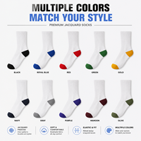 Chaussettes de sport personnalisées OEM en coton, chaussettes de course et de gym respirantes en jacquard, fabricant à faible MOQ