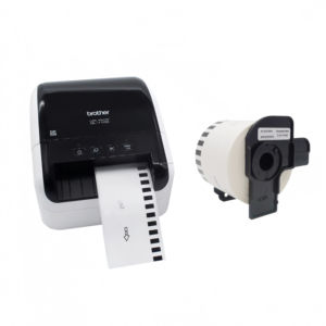 Etiquetas continuas de alta calidad, carrete impermeable negro, pegatina personalizada para Brother <span class=keywords><strong>QL</strong></span> 550 <span class=keywords><strong>570</strong></span> 580 700 800, uso de comestibles en supermercado - Product Image 1