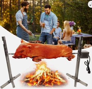 Kit de rôtisserie 15W <span class=keywords><strong>pour</strong></span> <span class=keywords><strong>barbecue</strong></span>, fourchettes à viande en acier inoxydable avec <span class=keywords><strong>moteur</strong></span> électrique, prise américaine, kit de rôtisserie <span class=keywords><strong>pour</strong></span> gril - Product Image 3