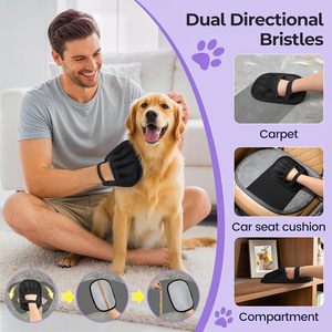 Gants anti-statiques pour le nettoyage des animaux de compagnie, éliminateur de poils électrostatiques pour chats et chiens, pour le toilettage domestique - Product Image 3