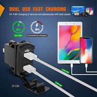 Voltmètre à LED à double sortie USB Connecteur rapide Interrupteur à bascule Style 12V Fusible en ligne Nouveau pour Bateaux RVs Camions Voitures