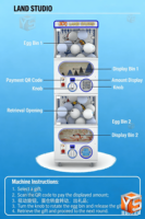 ZDYS Distributeur automatique de capsules Gatchabmachines en métal de haute qualité avec garantie d'un an, lumières LED et interface en anglais