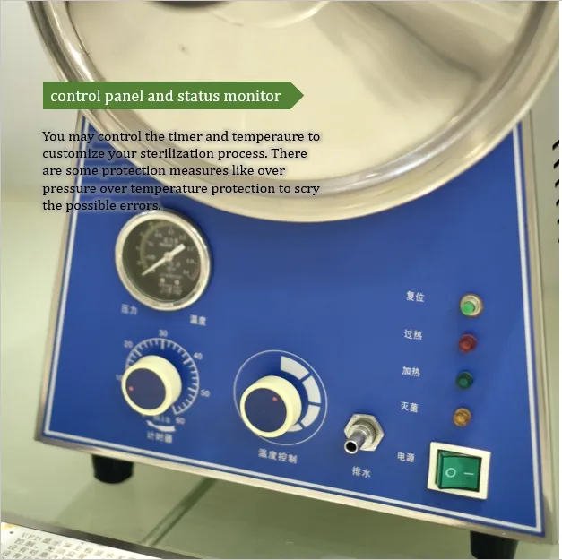 Stérilisateur à vapeur de table de laboratoire 16 L stérilisation médicale pour instrument chirurgical Stériliser les bouteilles à l'aide d'un autoclave
