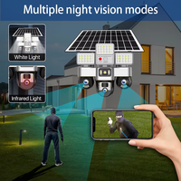 Cámara Solar de 4MP con Iluminación LED, Tres Pantallas, 4G, SIM, Seguridad, CCTV Solar, Monitor Inalámbrico, Cámara IP, Control Remoto, Aplicación V380