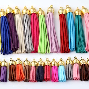 Pendentif porte-clés pour téléphone portable en velours style coréen avec pompon 8,5 cm, en cuir artificiel, artisanat manuel, accessoire de bijoux DIY, vente en gros - Product Image 1